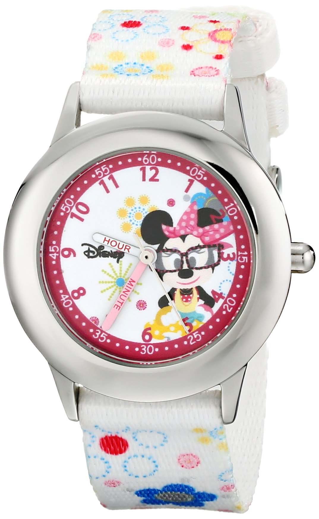 Disney Minnie Mouse Kids' Stainless Steel Time Teacher Analog Quartz Watch