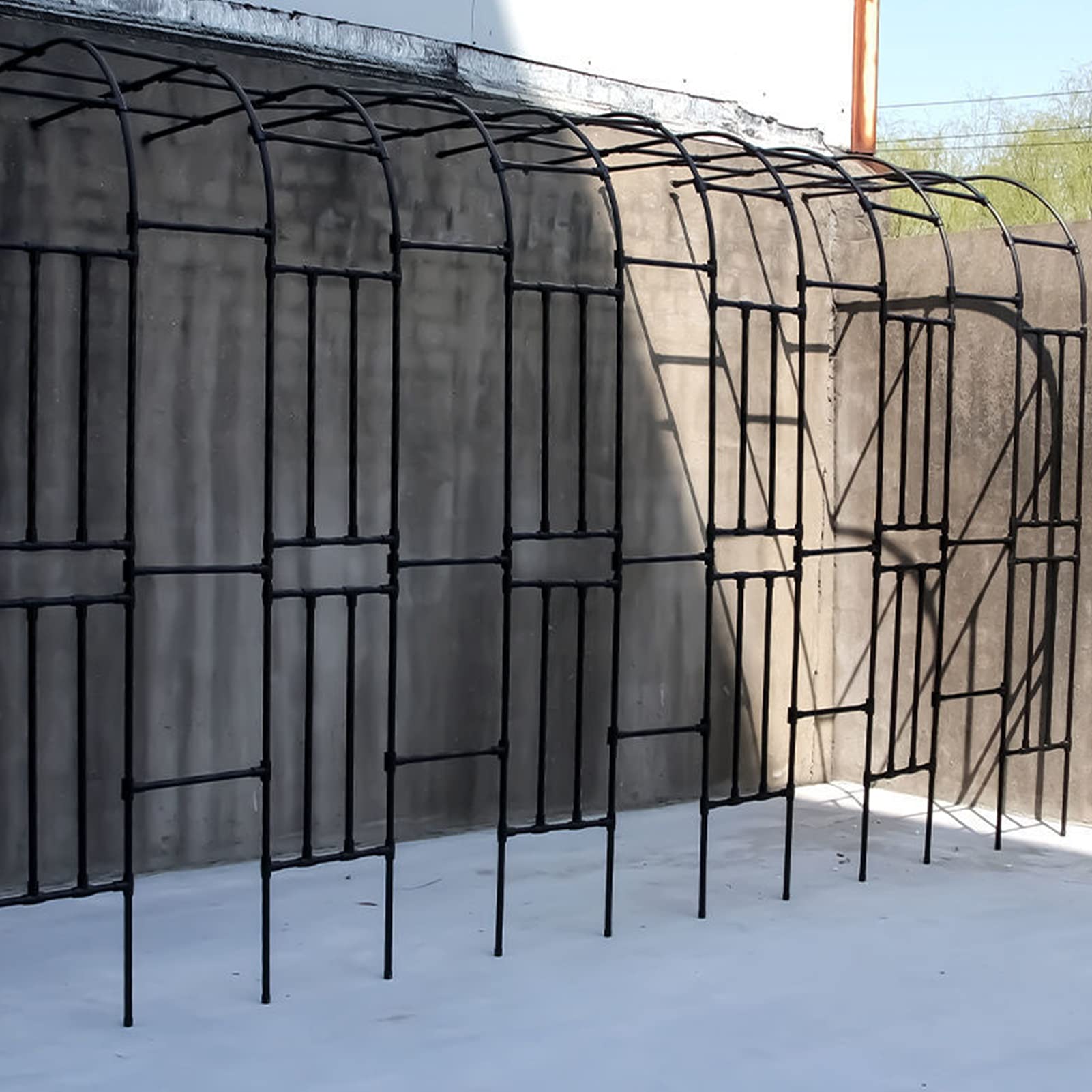 Pergola do roślin pnących, odporny na warunki atmosferyczne, pergola ogrodowa, pergola ogrodowa, pomoc dla roślin pnących, do podparcia róż, do użytku na zewnątrz, pergola (kolor: czarny, rozmiar: 60 x 240 x 40 cm)