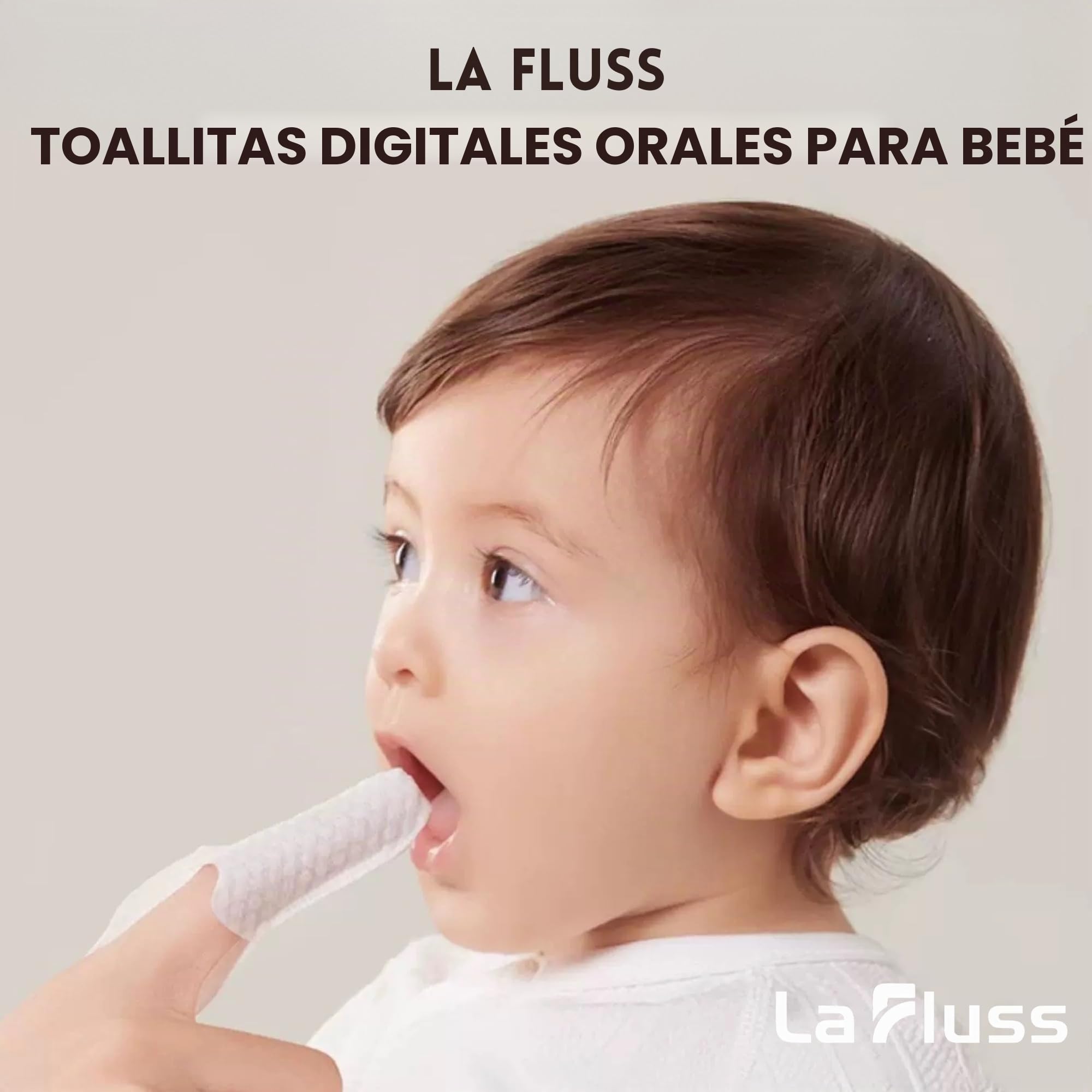 50 toallitas dentales para dedos orales para bebés, limpiador oral para bebés, adecuadas de 0 a 24 meses, limpia suavemente la boca, las encías y la lengua de tu bebé, envueltas