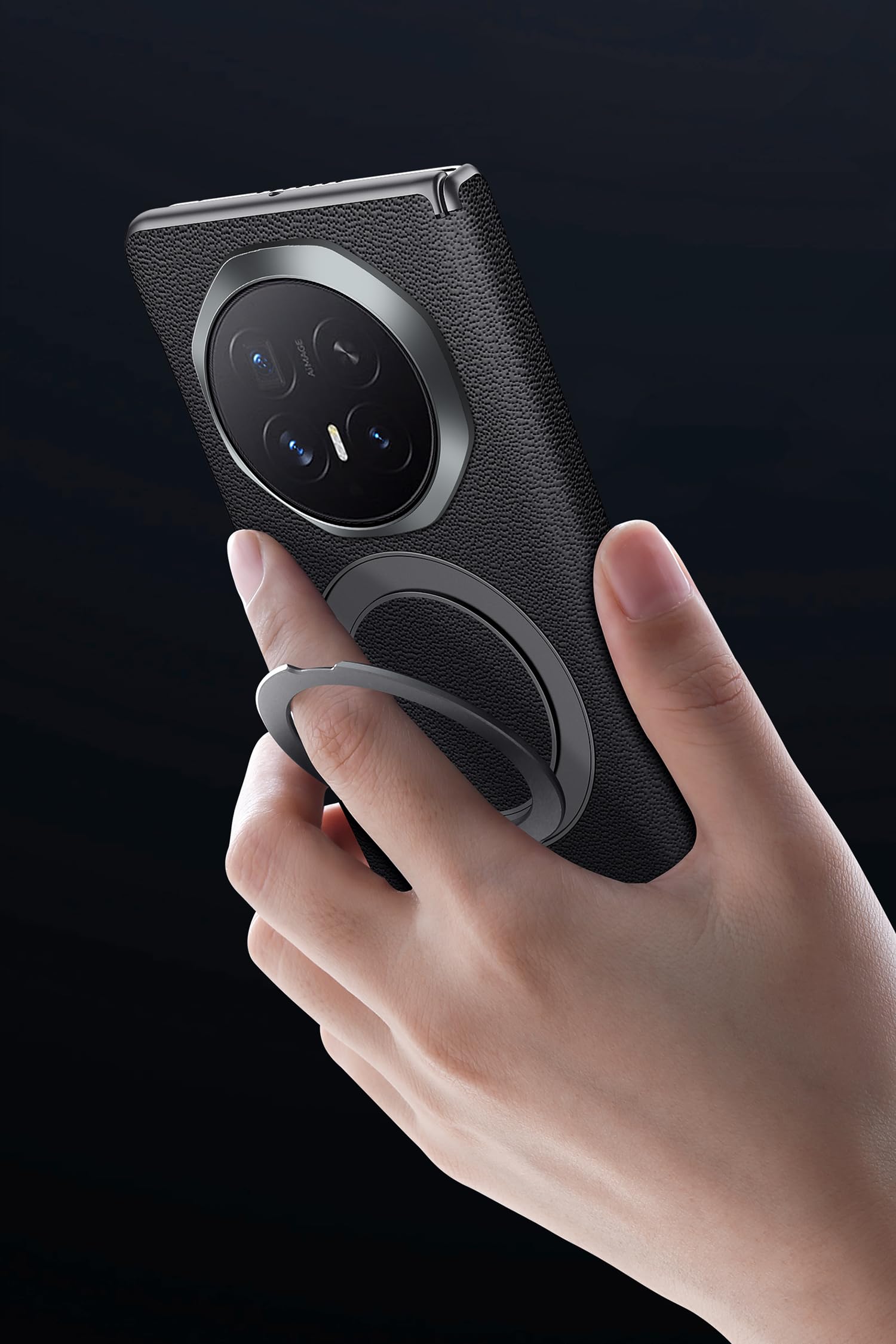 Etui do Honor Magic V6, skórzane etui na telefon z magnetyczną klapką ze stojakiem i inteligentnymi oknami kompatybilne z Honor Magic V6, brązowe 1