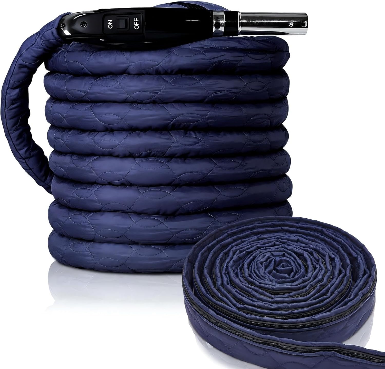 Moukeren Central Vacuum Hose Cover Universal Padded Cover with Zipper 32 ft Fits 30-32 ft Central Vacuum Hose Cleaner Parts Accessories Machine Washable Easy Installation Protect Wall Floor