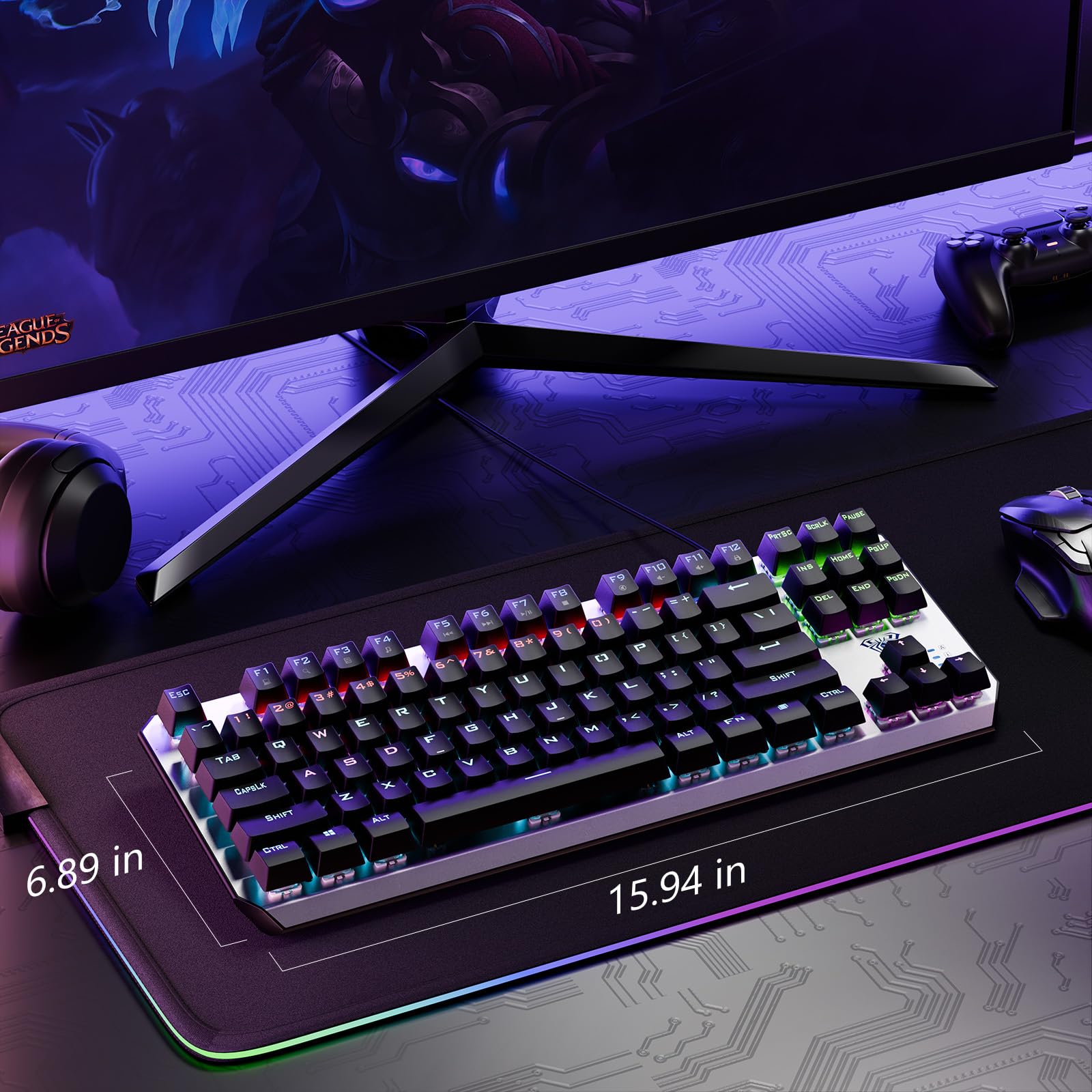 Amazon | AULAキーボード TKL メカニカルゲーミングキーボード RGB