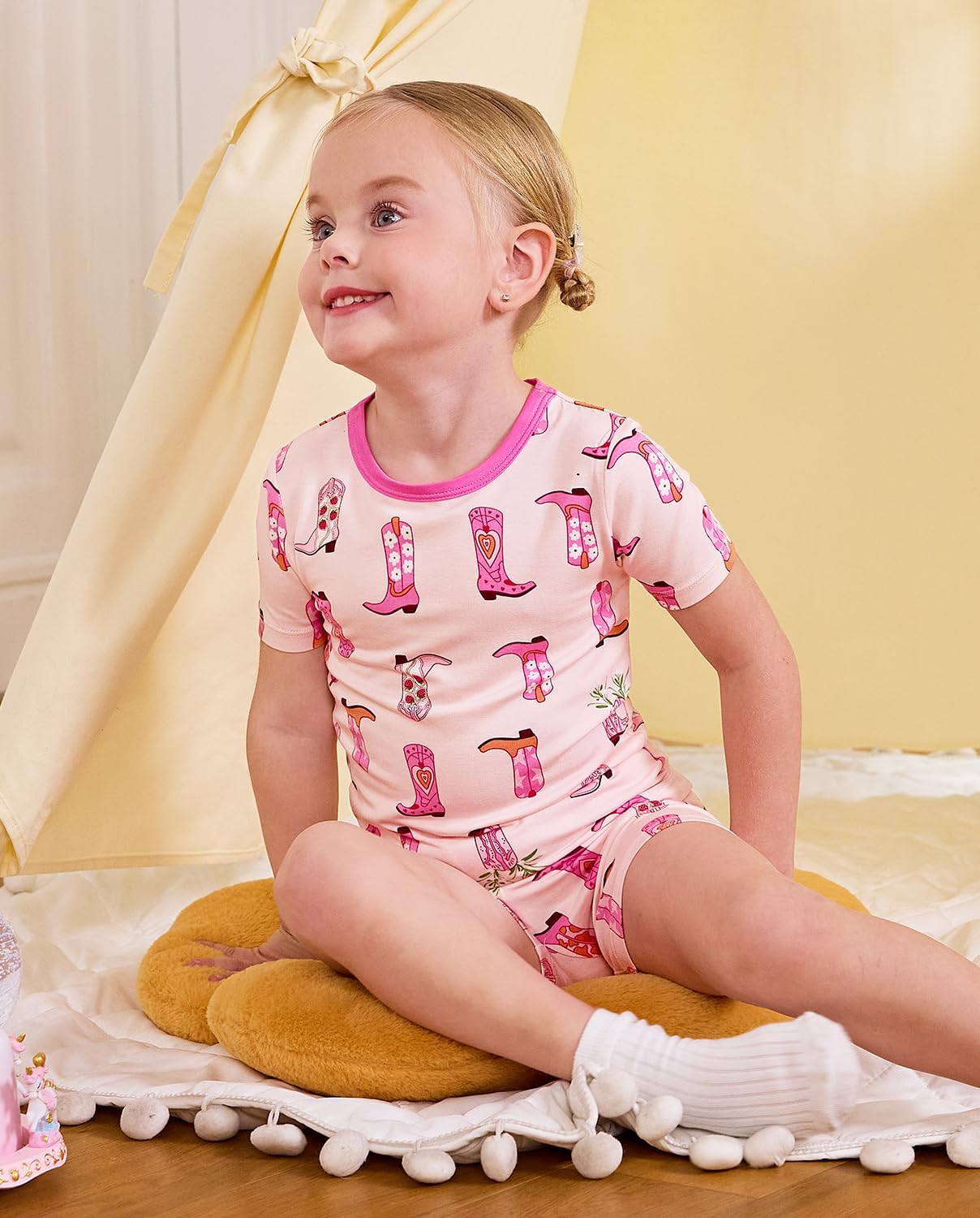 Bamboo Viscose Toddler Unicorn Mermaid Girls Kids Pajamas Short Sleeve Summer Cool Snug fit Pjs 12M-8Y 2pcs - Image 5