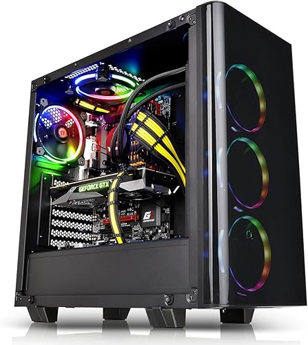 Vista 42 de Thermaltake View 300 MX TG ARGB Motherboard Sync E-ATX - Carcasa para computadora de torre media con ventilador ARGB frontal de 0.079 x 7.874 in