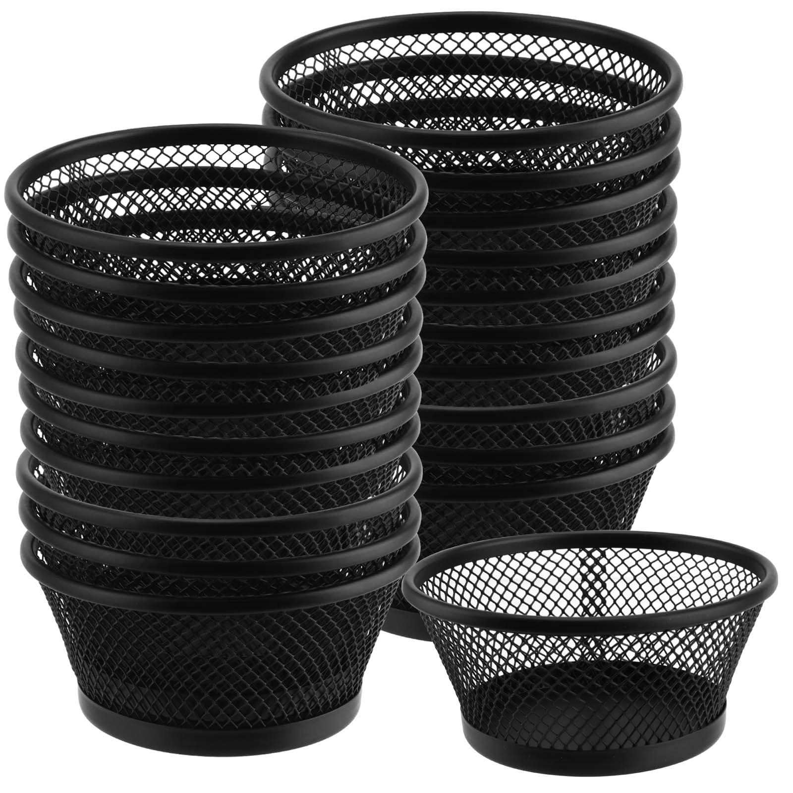 PINGEUI 20 Pack Metal Paper Clip Holder, Black Mesh Desk Organizer, Office Supplies