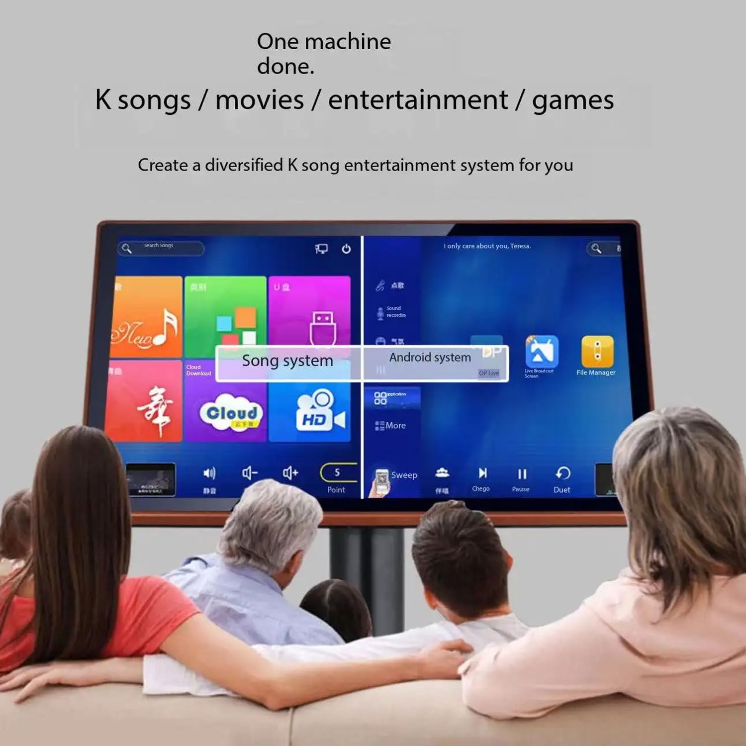 Kit Karaoke Professionale 4K, Macchina Karaoke Touch Screen Capacitivo da 19 Pollici con 2 Microfoni Wireless, Disco Rigido ad Alta velocità 4T Integrato, Doppio Kit per Cantare, Guardare Fi