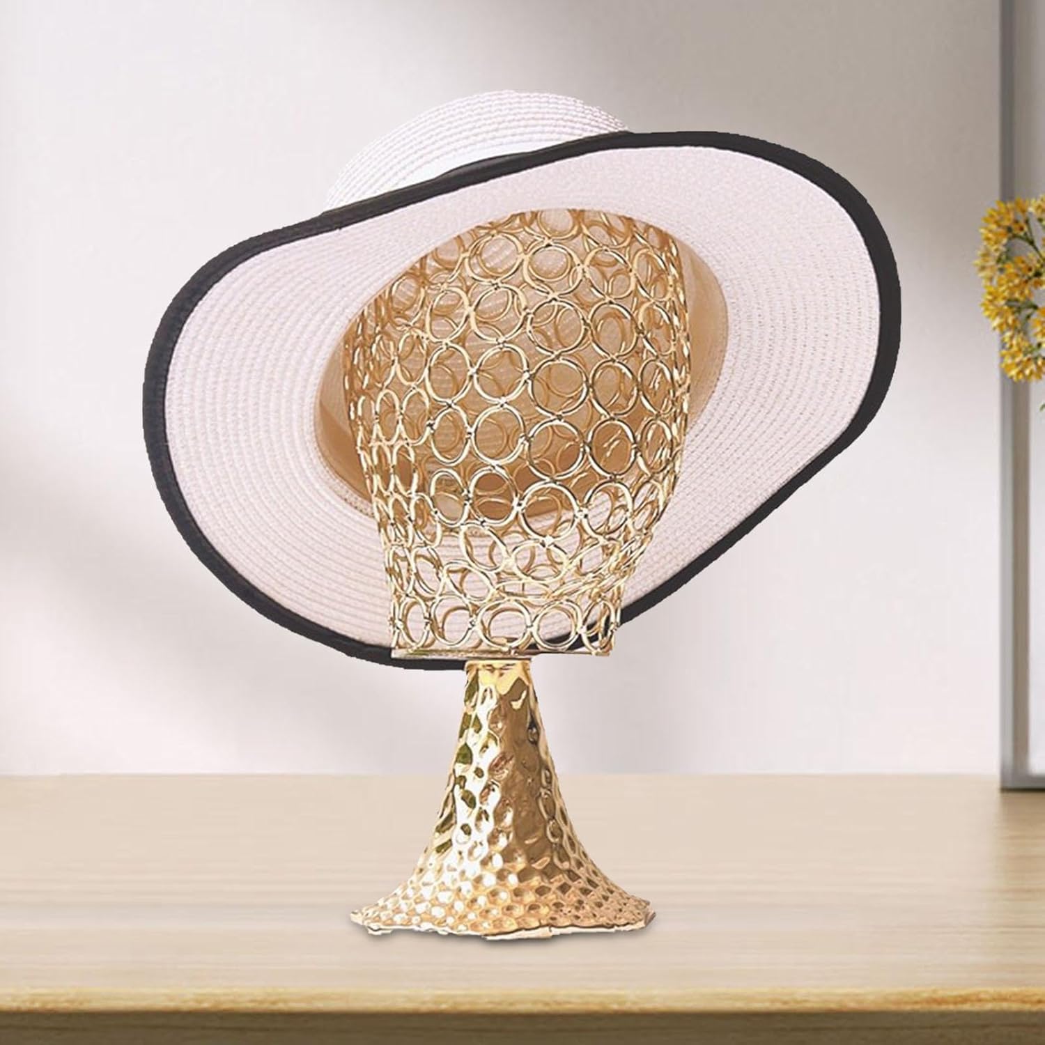 Hat And Wig Organizer for Stylish Storage at Home, Gold