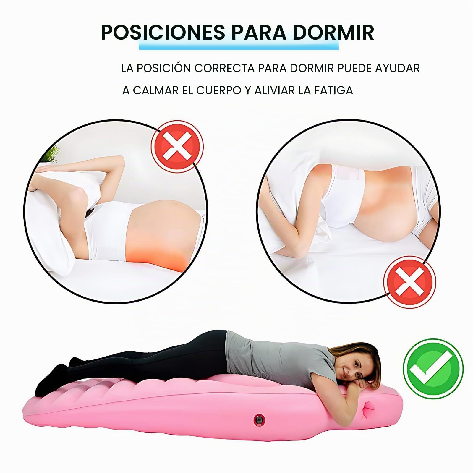 Almohada Inflable para El Embarazo, Almohada De Maternidad con Orificio para El Abdomen, para Un Soporte óptimo Durante El Sueño Y Soporte para La Barriguita, Brown