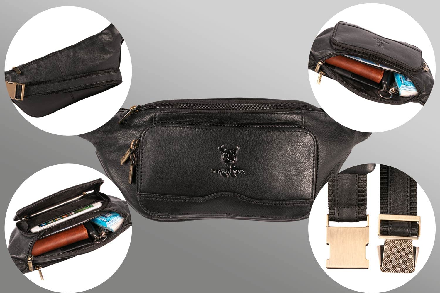 Matador Bauchtasche, Borsa a spalla uomo Nero Nero/Nero