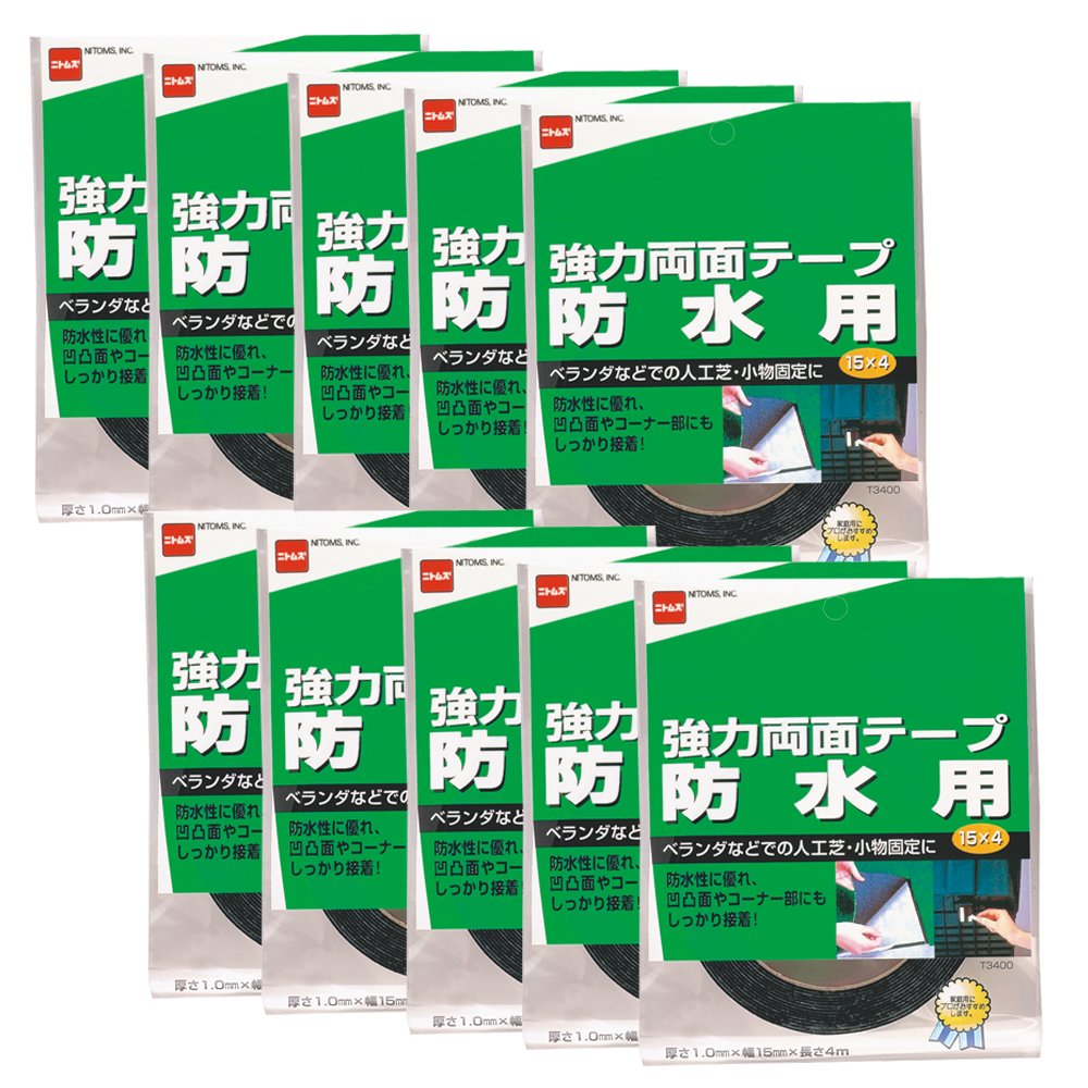 Amazon | ニトムズ 強力両面テープ 防水用 15mm×4m T3400 10巻入り