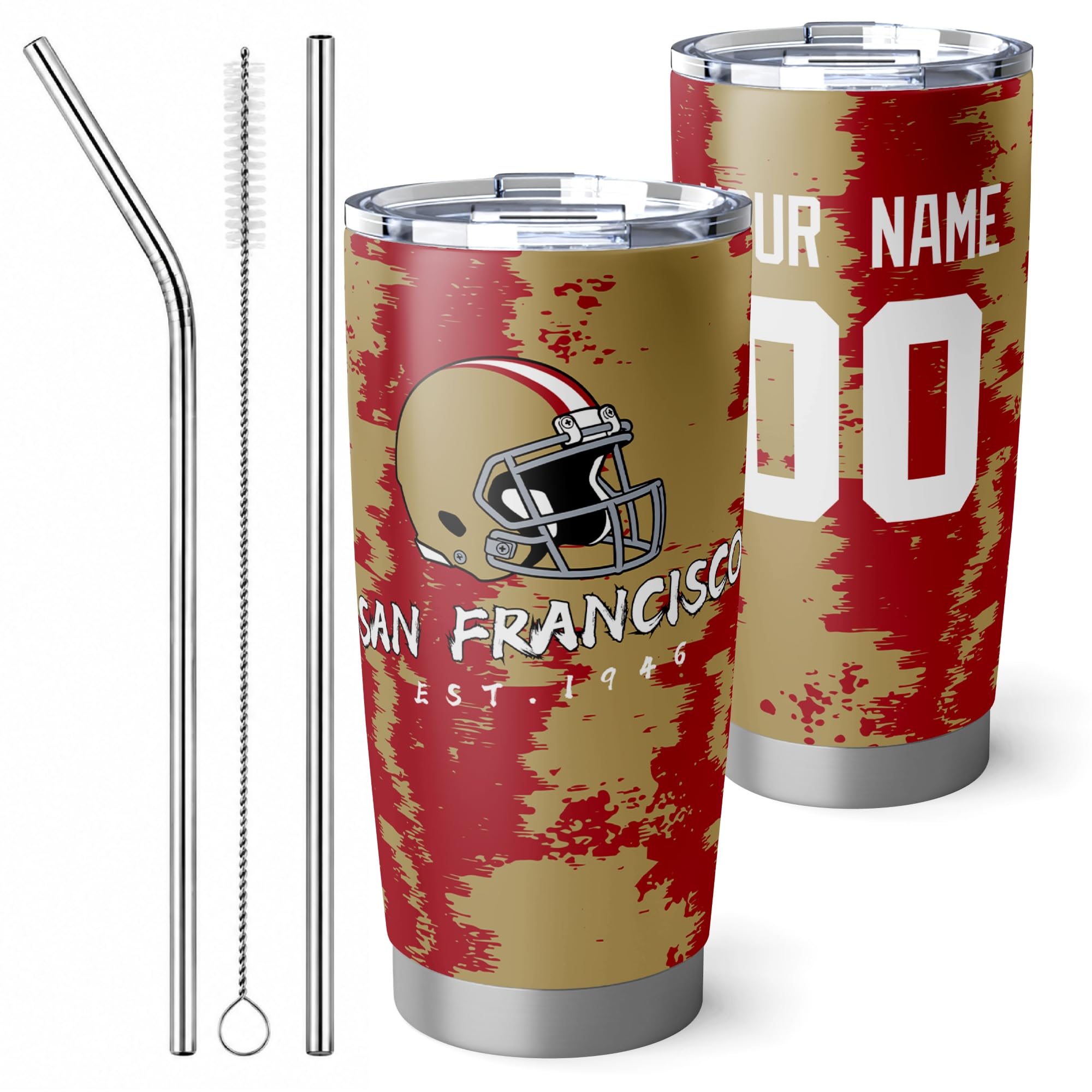 ANTKING San Francisco Tumbler 20oz Travel Mug Custom Number Name Gifts