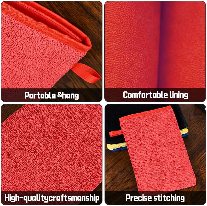 R Fine Grade Microfiber Clay Mitt 1 Pack, 8.5x5.7 Car Detailing Glove, Removes Iron Powder, Tree Sap, Oxidation & Debris for Auto Paint, Glass, Wheels Decontamination (Red)