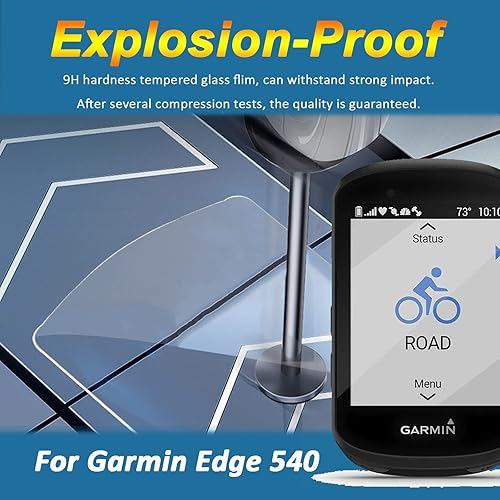 Miniatura 2 de Miimall Paquete de 2 Protector de pantalla compatible con Garmin Edge 540, antihuellas, resistente a los arañazos, dureza 2.5D 9H, vidrio templado