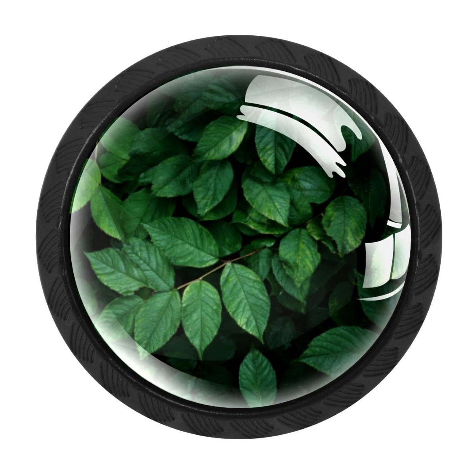 CHENZZZZ 4 Pieces Dresser Knobs Green Leaves (2) Drawer knobs Cabinet Knobs Pull Handles for Home Kitchen Office
