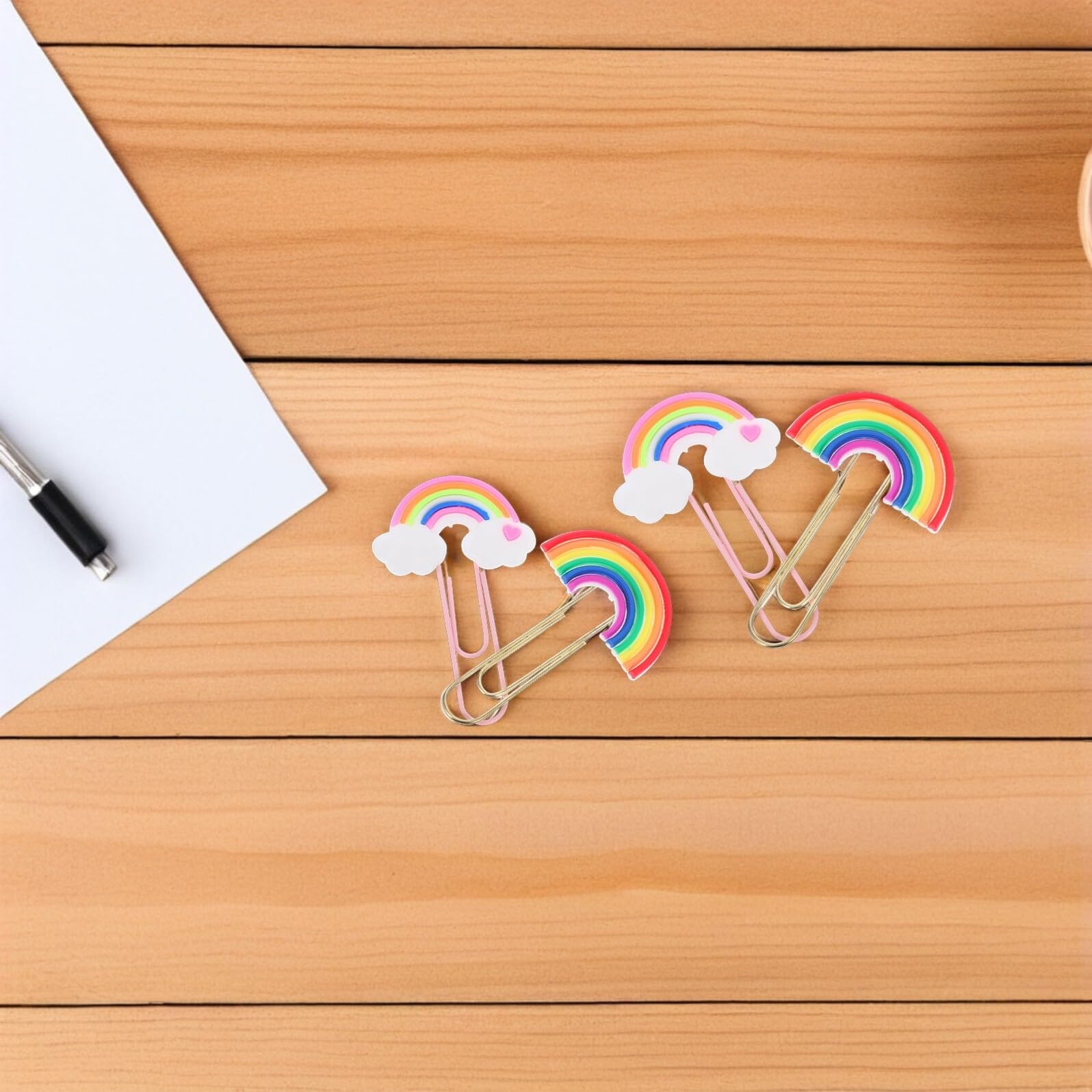 OSALADI 4 Sätze Farbige Büroklammern Niedliche Rainbow Clips Für Dokumente Lesezeichen Und Bastelprojekte Vielseitige Büroklammern Für Zuhause Schule Und Büro 20 Stück * 4