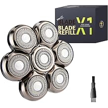Magnetic Electric Razor Replacement Blades, 7D Floating Heads Wet Dry Beard Shaver Replacement Blade for Bald Men compatible with SHPAVVER, E-Hunter Electric Shavers