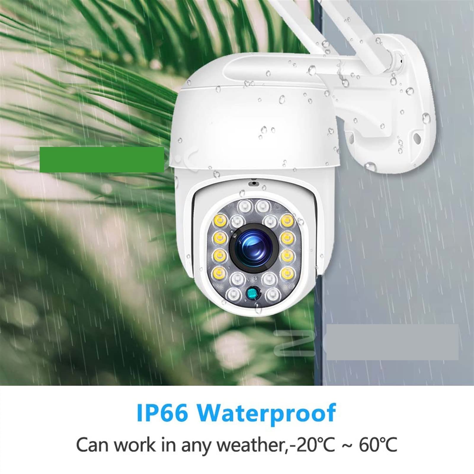 Telecamera Wifi Esterno, Telecamera di sicurezza 1080P Videosorveglianza esterna CCTV 2K Mini Dome IP Cam Monitoraggio automatico H.265 Visione notturna a colori P2P ,Sicurezza, Antifurto(2K 3MP Add 3