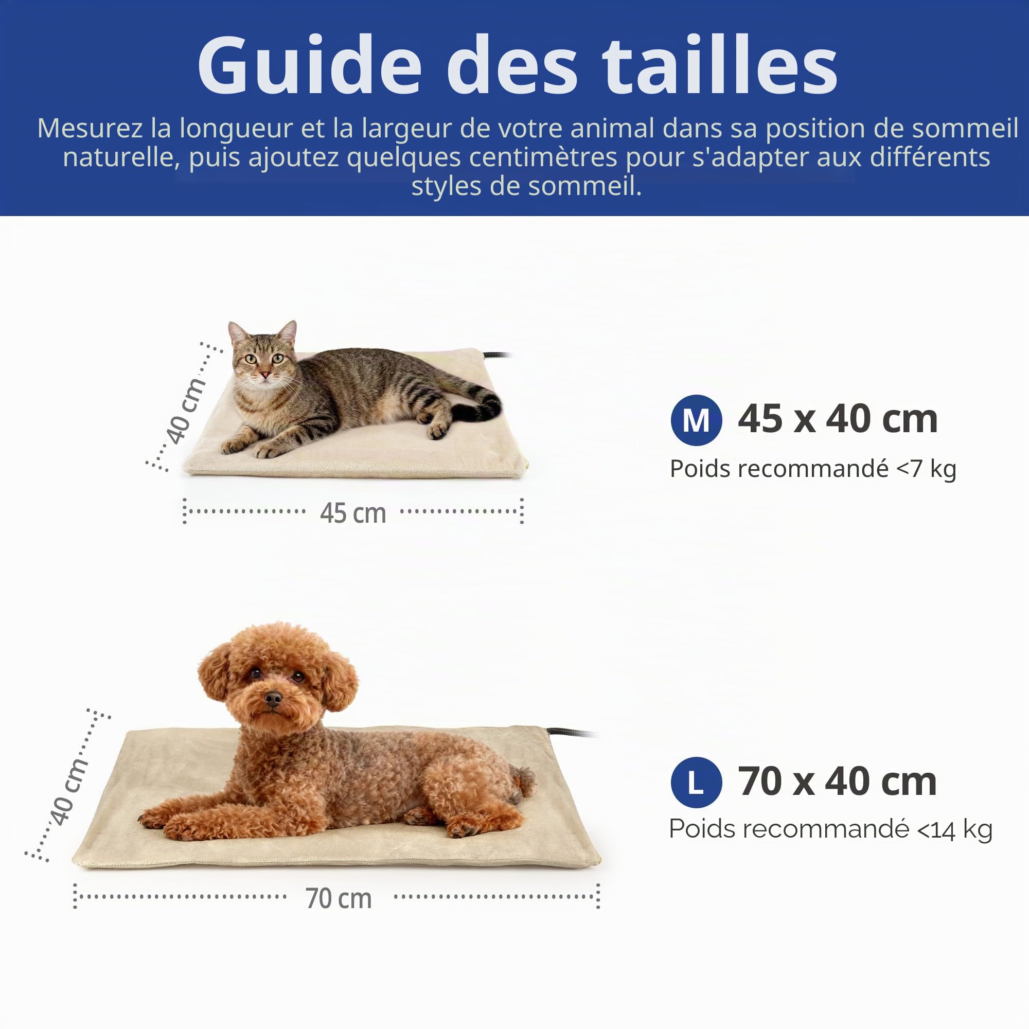 NICREW Tapis Chauffant Chien Chat L 70 x 40cm avec Minuterie Auto Off, Coussin Chauffant Electrique pour Animaux Temperature Reglable avec Cordon Anti Morsure, Kaki, 75W Max