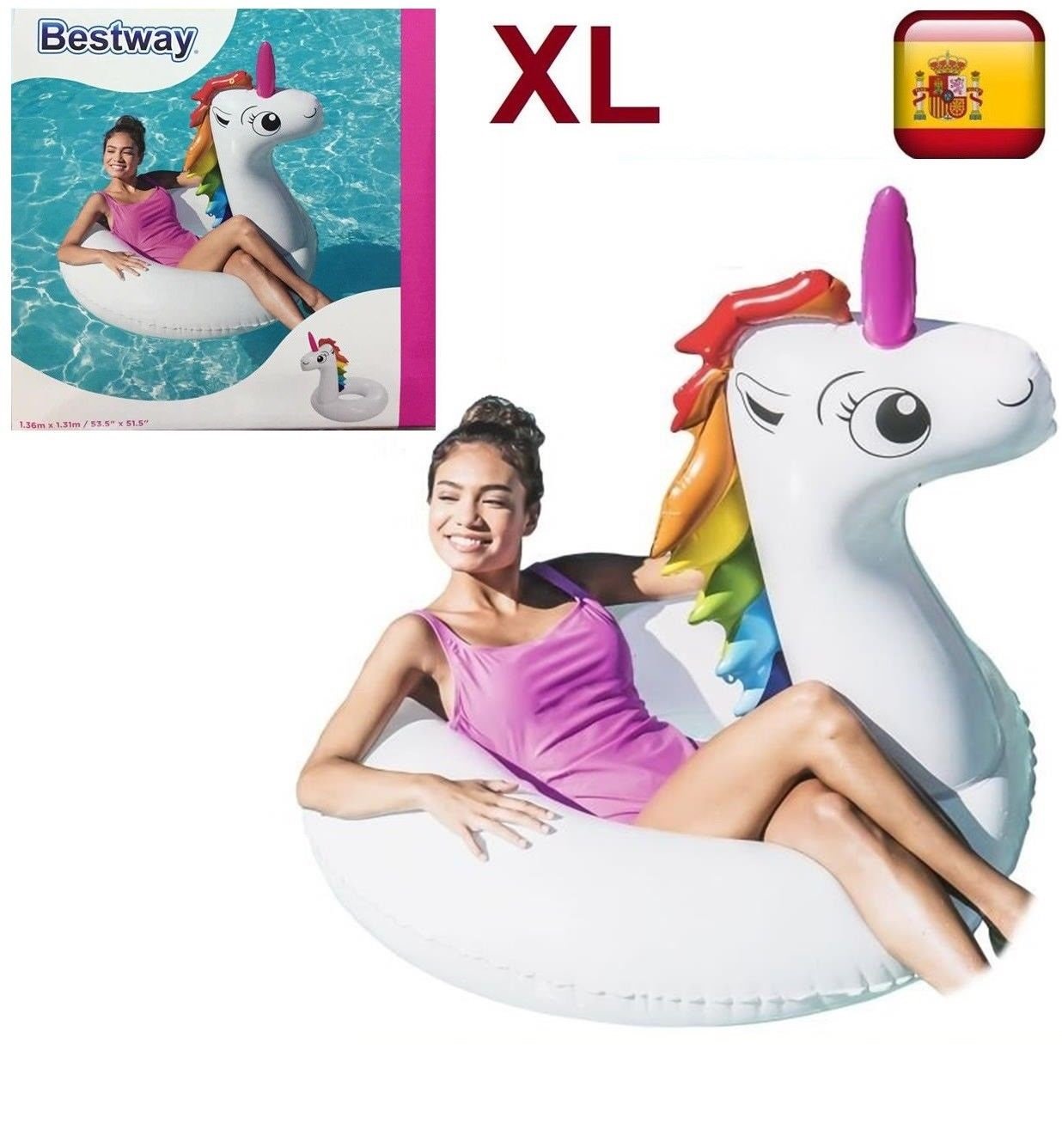 Bestway Flotador Hinchable Unicornio Gigante Diversion Playa o Piscina