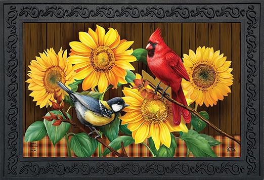 Briarwood Lane Fall Birds and Sunflowers Doormat