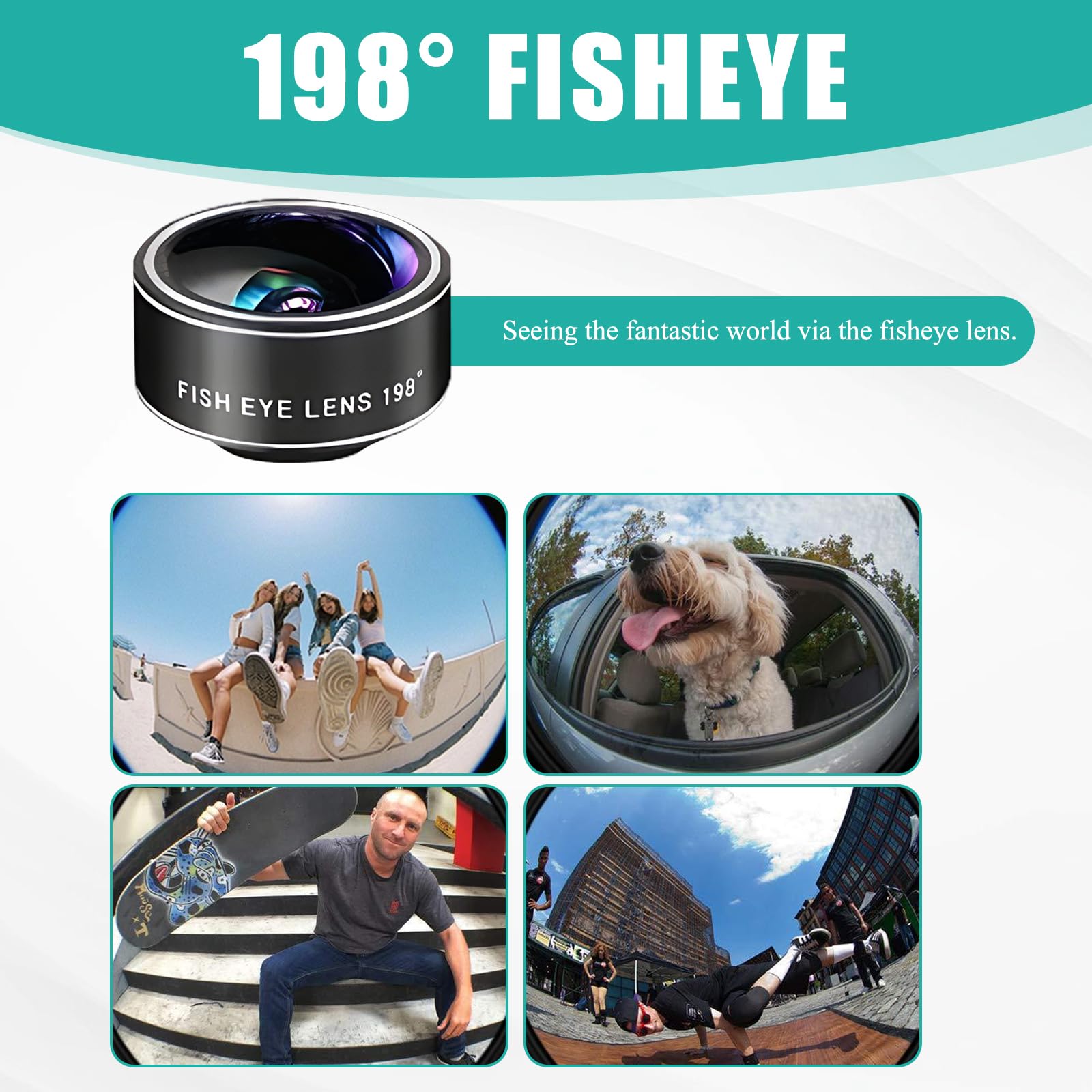 15-in-1 Handy Kamera Objektiv Set, 198° Fisheye, Weitwinkel & 15x Makro, Starlight- und Kaleidoskop-Objektiv mit CPL Filter, Smartphone Linsen kompatibel mit iPhone und den meisten Handys
