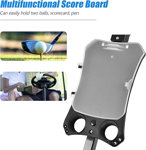 Miniatura 2 de GYMAX Carrito de golf, carrito de golf de 2 ruedas con ruedas de goma resistentes al desgaste de 9.5 pulgadas, correa elástica y marcador, carrito