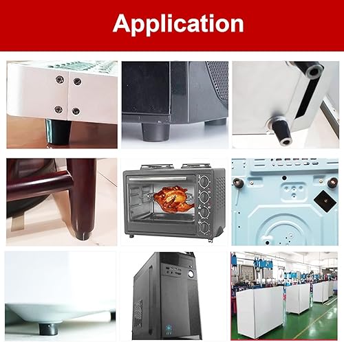 Miniatura 5 de smseace 160 piezas (3 tamaños), patas de goma negras en caja para tabla de cortar, junta y tornillos de acero inoxidable integrados. Pies de goma