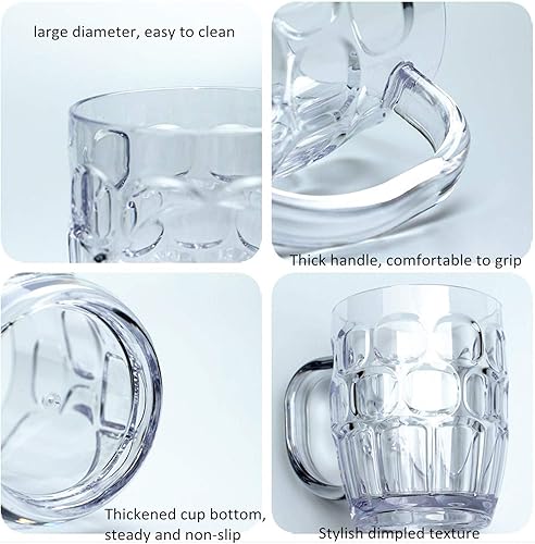 Miniatura 6 de Mini tazas de plástico para cerveza, 8 onzas, transparente con hoyuelos, adecuadas para niñosniños, aptas para lavavajillas, sin BPA (10 unidades)