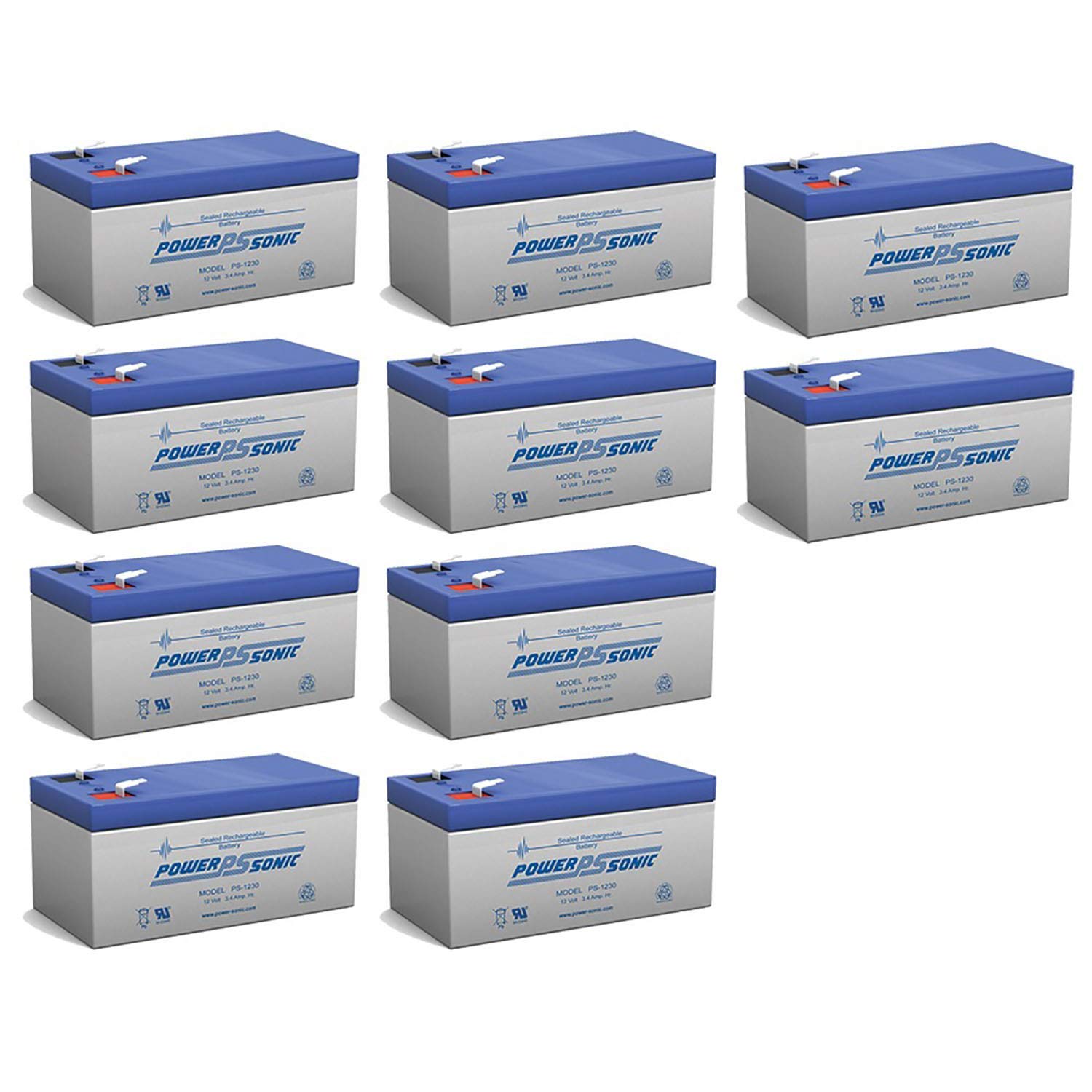 12V 3AH SLA Battery 12 VOLT PS-1230 - PACK OF 10