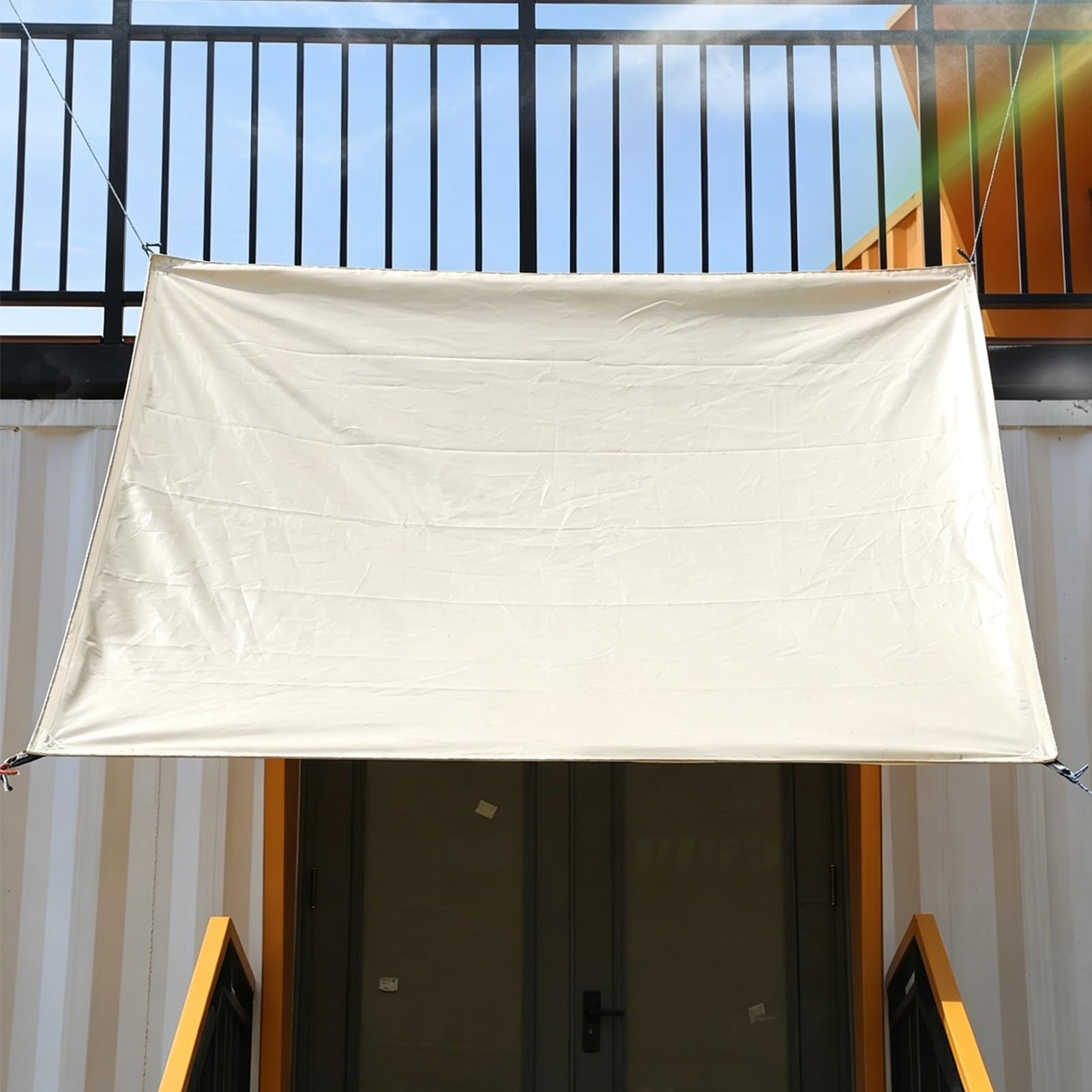 Beige PVC Tarp for Outdoor Cover 1x1.5m 2x3m 3x4m 6x8m Heavy Duty Waterproof Tarpaulin for Truck Bed Cover, Patio Shade, Canopy, Rain Emergency(1.5x3m(4.9ftx9.8ft))