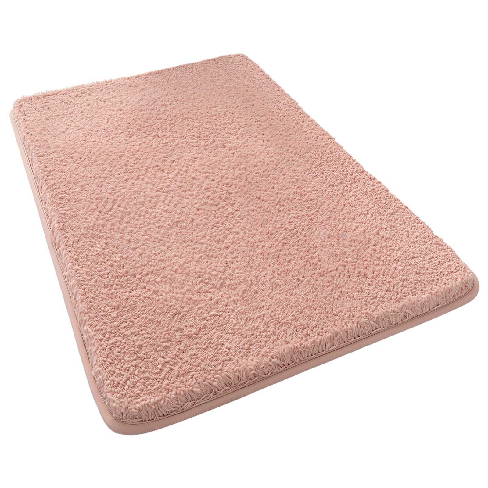 Tapis de sol à poils longs rose moelleux et épais en velours pour salon douillet