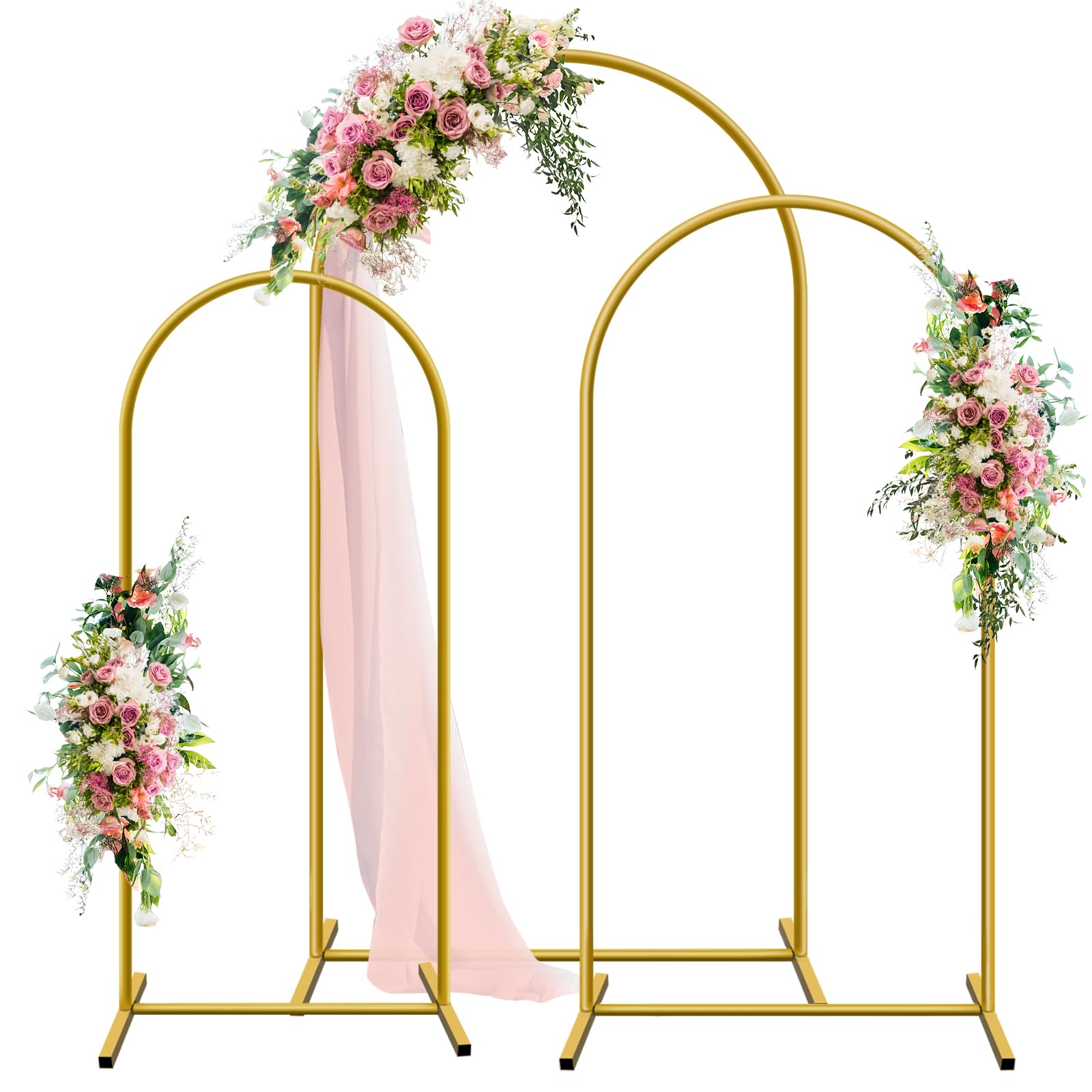 Arche Mariage en Fer Grande Arche de Ballon Fleur Métallique Amovible de Décoration Support de fond pour Mariage, Cérémonie, Anniversaire, Noël, Photographie - Taille Réglable 3m x 6m Arche Mariage en Fer Grande Arche de Ballon Fleur Métallique Amovible de Décoration Support de fond pour Mariage, Cérémonie, Anniversaire, Noël, Photographie - Taille Réglable 3m x 6m