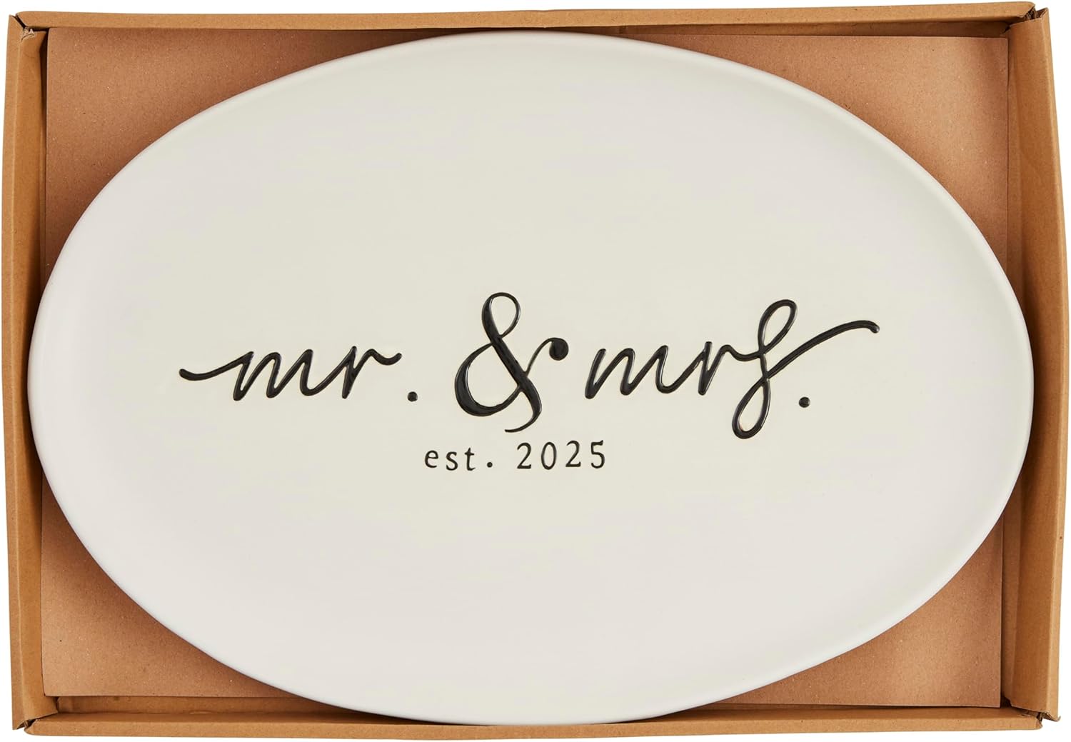 Mud Pie Mr And Mrs 2025 Platter; 12" x 17"
