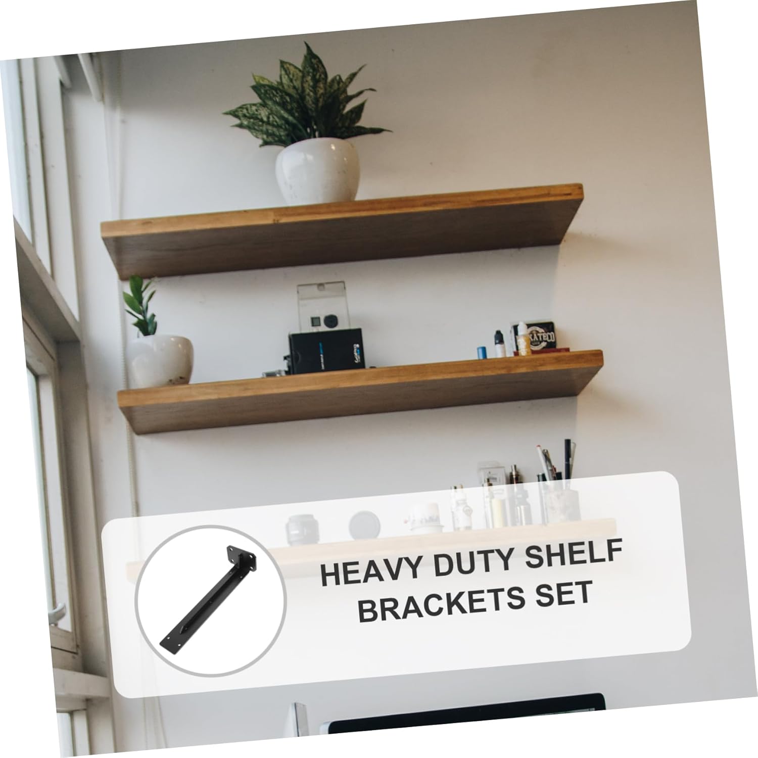PRETYZOOM Heavy Duty Floating Shelf Bracket Wall Mounted Bracket for Storage Shelves Sturdy Easy Installation