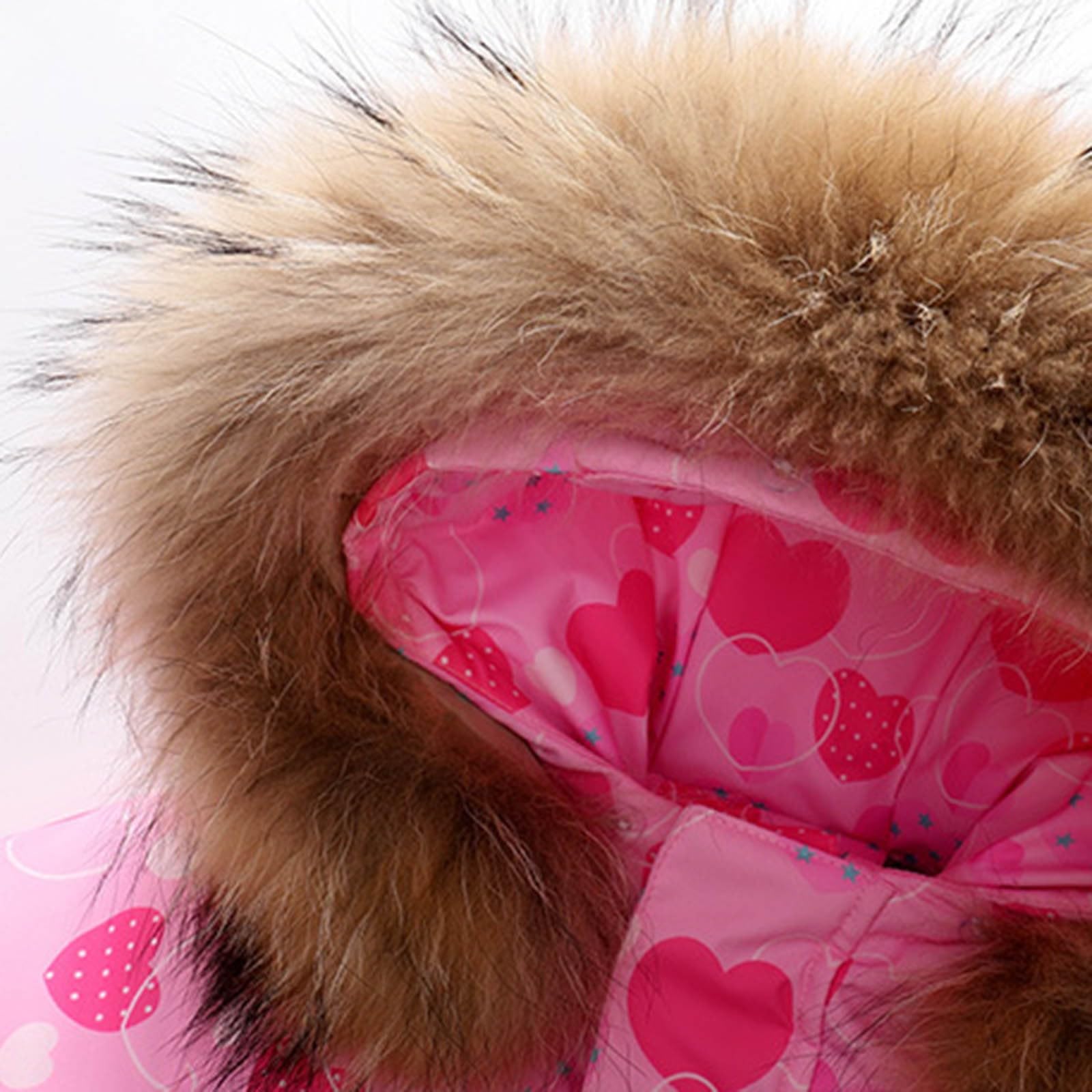 Traje de nieve para bebé, mono de nieve con cuello de piel y capucha, mono de plumón grueso, traje de esquí para niños pequeños, impermeable, resistente al viento, multicolor, mono de esquí