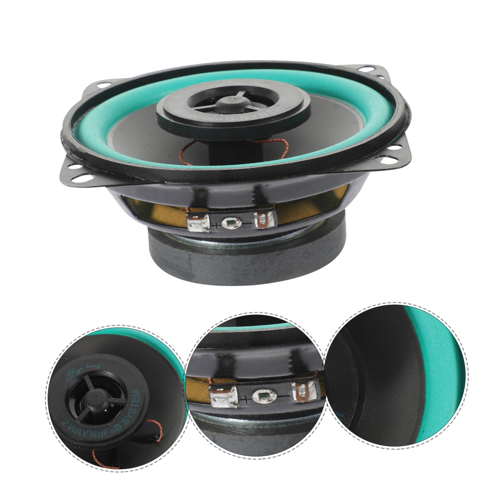 Mikinona Car Audio Speakers Low Mid Range Loudspeaker Kit for Vehicle High Performance Magnetic Field Distortion for Car Audio Systems