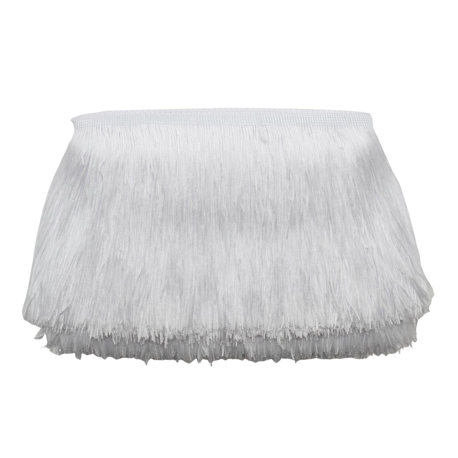 Yalulu 10 Meters Latin Fringe Polyester Tassel Lace Trimming DIY Latin Macrame Samba Dance Clothing Curtain Lace Trim Clothes Accessories (White)