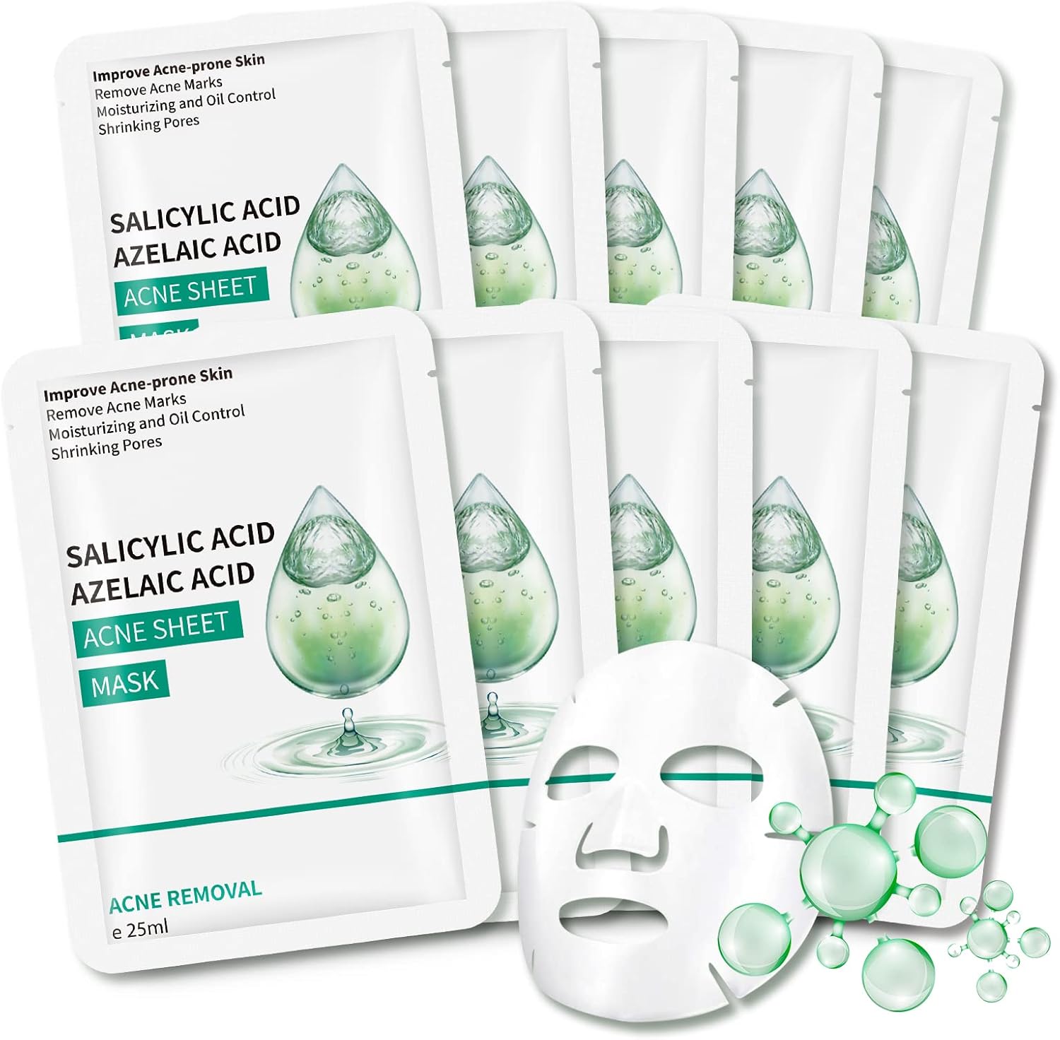 Salicylic Acid Face Mask Skincare, Deep Cleansing Sheet Masks for Face