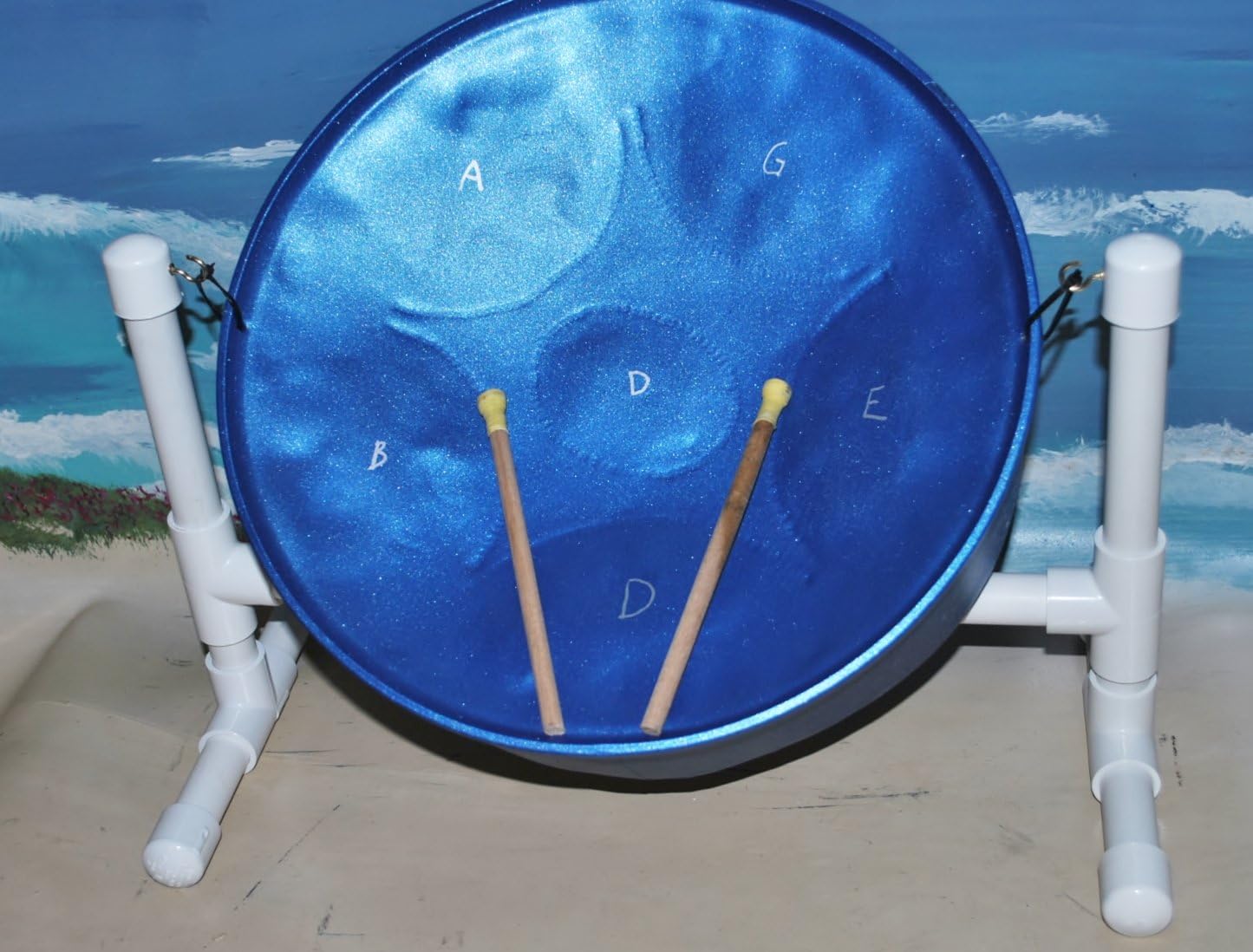 "Steel Drum Source" Mini Meditation Steel Drum with Sticks & Stand