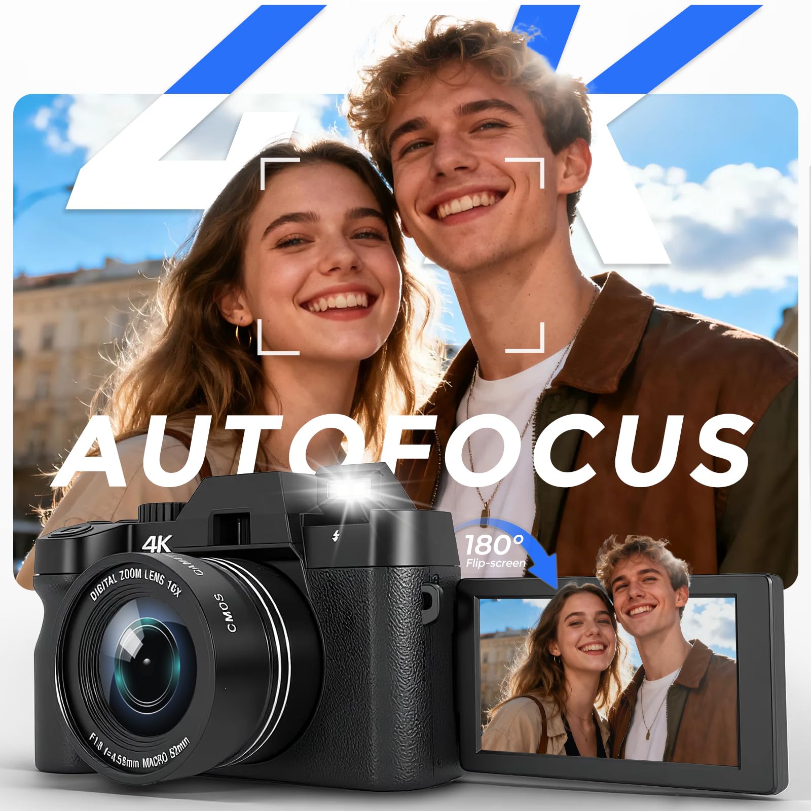 WebCam WiFi Vlogging 4K Autofoco Batterie Incluso - Dettaglio
