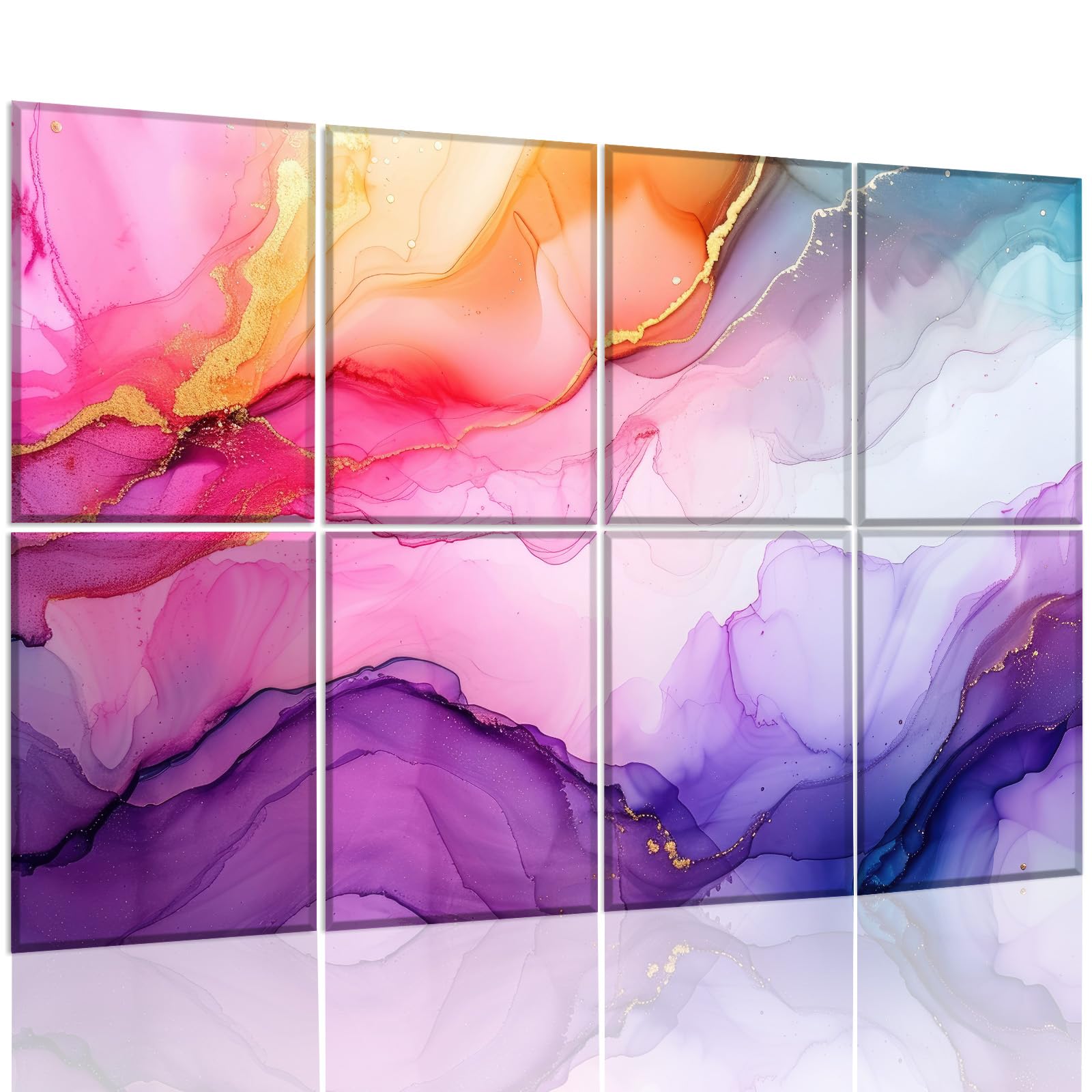 KIOSSUT Paquete de 8 paneles acústicos artísticos de pared insonorizados, paneles decorativos de amortiguación de sonido, autoadhesivos, absorbentes de sonido para el hogar, oficina, sala de juegos