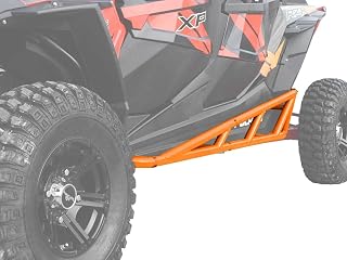 SuperATV Nerf Bars/Rock Sliders/Tree Kickers for 2014-2023 Polaris RZR XP 4 1000 | Orange | 4-Seater | Made with 1.75” Diameter Heavy-Duty Tubing | Powder Coat Finish | Easy Installation