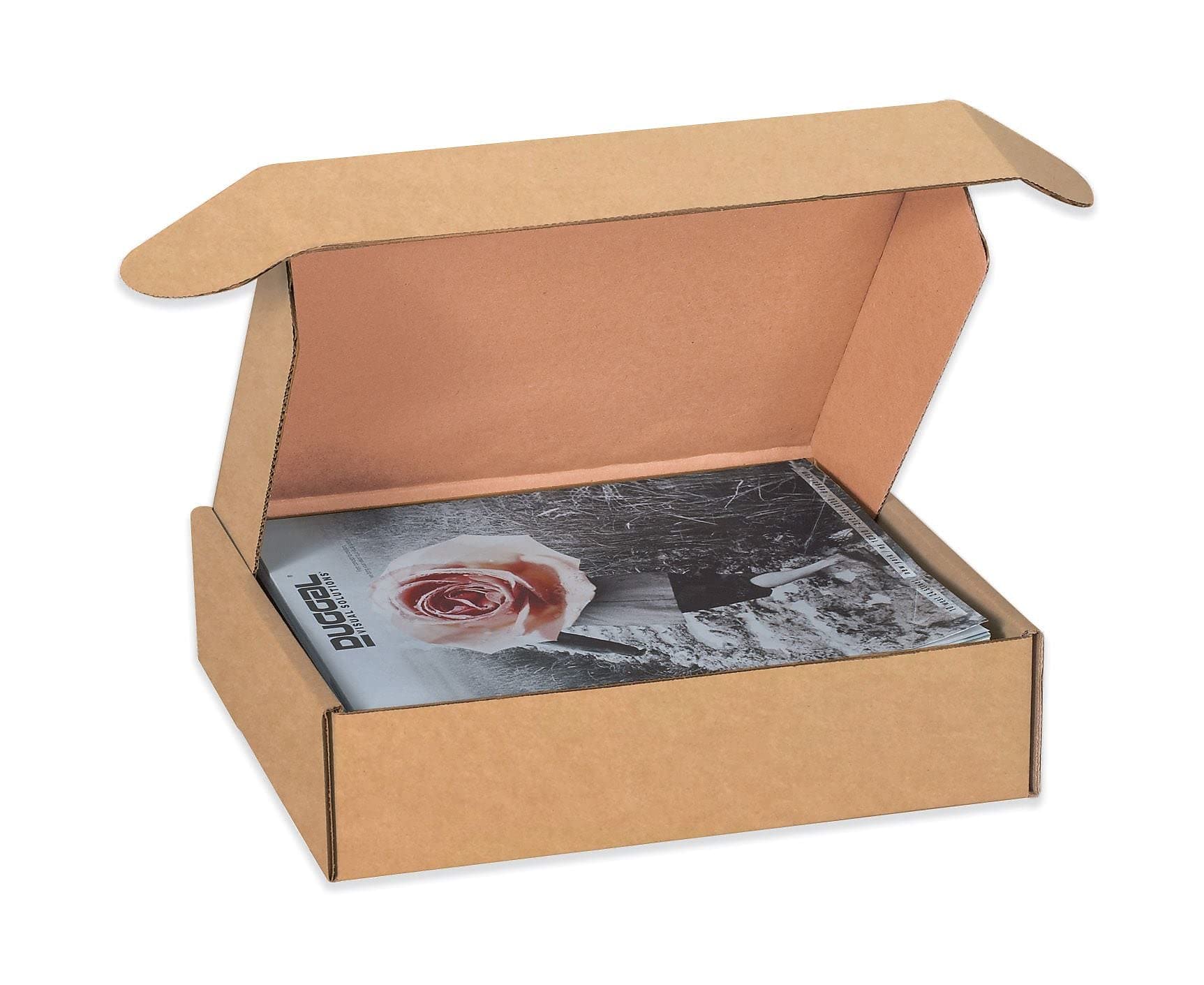 boxyeah 50 Pack – cajas de transporte Deluxe Kraft literatura de sobres – 25