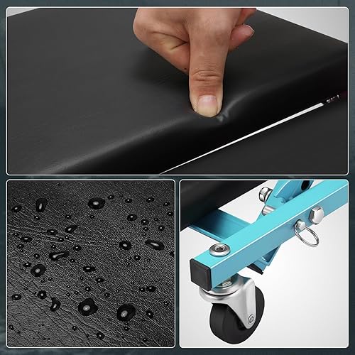 Miniatura 111 de DNA MOTORING TOOLS-00186 - Asiento plegable 2 en 1 de 40 pulgadas, 6 ruedas de 2 pulgadas, capacidad de peso de 330.7 lbs, color rojo