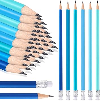 CHENGU 36 Pack Coastal Blue Pencils with Eraser, Summer Ocean Pencils Style