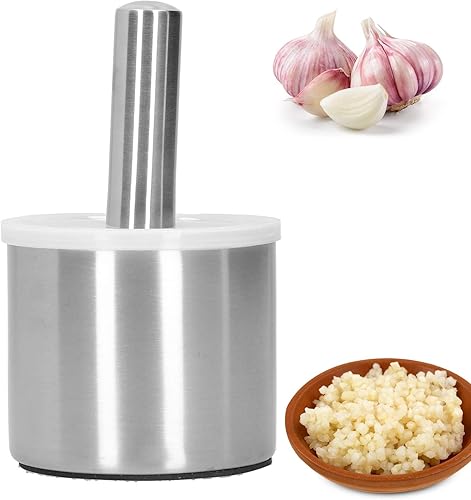 Miniatura 7 de Molinillo de especias trituradora de píldoras,Juego de mortero y mortero de acero inoxidable, Maja de mortero de servicio pesado,Trituradora de