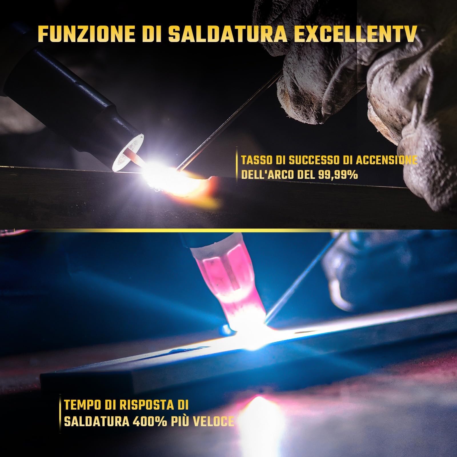 H HZXVOGEN Saldatrice TIG, 200A TIG Welder AC/DC con impulso, 230V HF TIG/Stick/Spot/Pulse/ACDC TIG/2T 4T 6 in 1 alluminio IGBT Inverter Saldatrice Elettrodo, HVT250P conTemperaturgesteuerter Lüfter