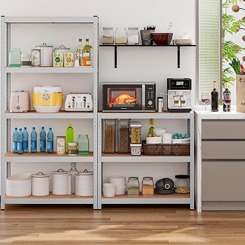 Miniatura 7 de ERGOMASTER Estantes de almacenamiento de garaje de 5 niveles, estantería de garaje de 1925 libras, estantería resistente, ajustable, sin pernos,