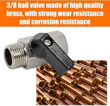 3/8 Brass Mini Ball Valve,Shut Off Switch Ball Valve 3/8 NPT Male x 3/8 NPT Female Thread Pipe Fitting (Pack of 3) 50120