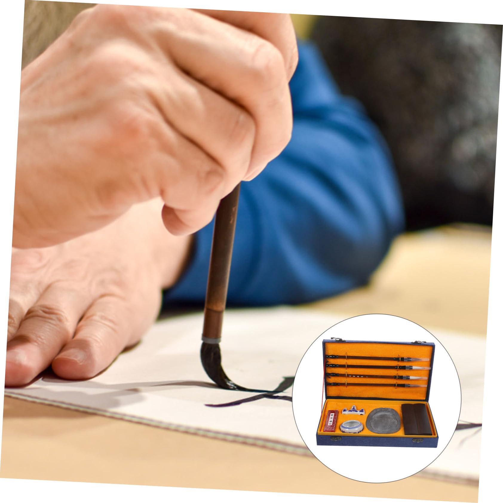 Homoyoyo Set Kit Calligrafia Kit Pennello per Scrivere in Legno, Leggero e Portatile, per Esercitarsi nella Calligrafia e Pittura Tradizionale Cinese